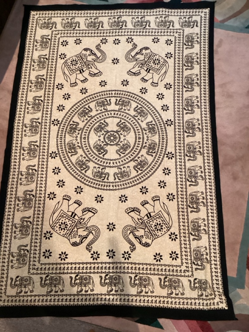 Elephant Hanging Wall Art Tapestry Beach Sheet Boho Hippie Gypsy Mandala